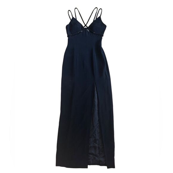 Niteline Della Roufogali Black Elegant Evening Gown Maxi Dress Size 4 - Picture 1 of 12